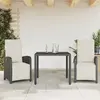 Image de vidaXL Ensemble de bistro 3 pcs avec coussins noir résine tressée