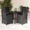 Image de vidaXL Ensemble à manger de jardin coussins 5pcs Noir Résine tressée