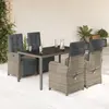 Image de vidaXL Ensemble à manger de jardin 5 pcs coussins gris résine tressée