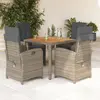 Image de vidaXL Ensemble à manger de jardin 5 pcs coussins gris résine tressée