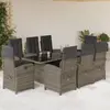 Image de vidaXL Ensemble à manger de jardin 9 pcs coussins gris résine tressée