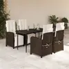 Image de vidaXL Ensemble à manger de jardin 5 pcs et coussins marron poly rotin
