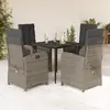 Image de vidaXL Ensemble à manger de jardin 5 pcs coussins gris résine tressée