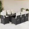 Image de vidaXL Ensemble à manger de jardin 9pcs coussins noir résine tressée