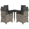 Image de vidaXL Ensemble à manger de jardin 5 pcs avec coussins Gris