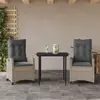 Image de vidaXL Ensemble à manger de jardin 3pcs coussins gris clair poly rotin