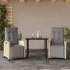 Image de vidaXL Ensemble à manger de jardin et coussins 3 pcs mélange beige