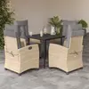Image de vidaXL Ensemble à manger de jardin coussins 5 pcs mélange beige rotin