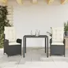 Image de vidaXL Ensemble à manger de jardin avec coussins 3 pcs Noir