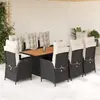 Image de vidaXL Ensemble à manger de jardin 9pcs coussins noir résine tressée