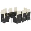 Image de vidaXL Ensemble à manger de jardin 9pcs coussins noir résine tressée