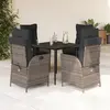 Image de vidaXL Ensemble à manger de jardin 5 pcs coussins gris résine tressée
