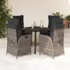 Image de vidaXL Ensemble à manger de jardin 5 pcs coussins gris résine tressée