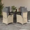 Image de vidaXL Ensemble à manger de jardin avec coussins 5pcs Beige poly rotin