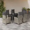 Image de vidaXL Ensemble à manger de jardin et coussins 7 pcs gris clair rotin