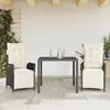 Image de vidaXL Ensemble à manger de jardin avec coussins 3 pcs Noir
