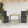 Image de vidaXL Ensemble à manger de jardin 3 pcs coussins gris résine tressée