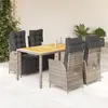 Image de vidaXL Ensemble à manger de jardin 5 pcs coussins gris résine tressée