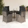 Image de vidaXL Ensemble à manger de jardin 5 pcs coussins gris résine tressée