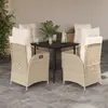 Image de vidaXL Ensemble à manger de jardin avec coussins 5pcs Beige poly rotin