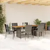 Image de vidaXL Ensemble à manger de jardin et coussins 7 pcs gris rotin