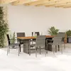 Image de vidaXL Ensemble à manger de jardin et coussins 7 pcs gris rotin