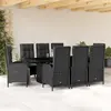 Image de vidaXL Ensemble à manger de jardin 9pcs coussins noir résine tressée
