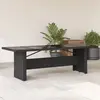 Image de vidaXL Table de jardin dessus en verre noir 240x90x75cm résine tressée