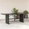 Image de vidaXL Table de jardin avec dessus en verre noir résine tressée