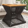 Image de vidaXL Table basse avec base en fil de fer noir bois d'acacia massif