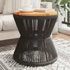 Image de vidaXL Table basse avec base en fil de fer noir bois d'acacia massif