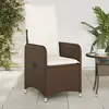 Image de vidaXL Chaise inclinable de jardin avec coussins marron résine tressée