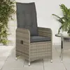 Image de vidaXL Chaise inclinable de jardin avec coussins gris résine tressée