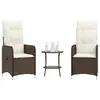 Image de vidaXL Chaises de jardin inclinables lot de 2 et table résine tressée