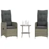 Image de vidaXL Chaises inclinables de jardin lot de 2 et table résine tressée