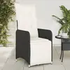 Image de vidaXL Chaises inclinables de jardin lot de 2 et coussins noir rotin