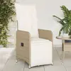 Image de vidaXL Chaises inclinables de jardin lot de 2 et coussins beige rotin
