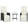 Image de vidaXL Chaises inclinables de jardin lot de 2 et table résine tressée