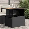 Image de vidaXL Table de jardin noir 100x55x73 cm résine tressée et bois acacia