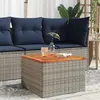 Image de vidaXL Table de jardin gris 55x55x37 cm résine tressée et bois acacia