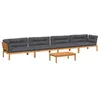 Image de vidaXL Salon palette de jardin avec coussins 5pcs bois d'acacia massif