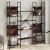Image de vidaXL Bibliothèque chêne fumé 155,5x24x166,5 cm bois d'ingénierie