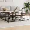 Image de vidaXL Table basse chêne fumé 121x121x40 cm bois d'ingénierie