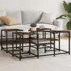 Image de vidaXL Table basse chêne fumé 91x91x40 cm bois d'ingénierie