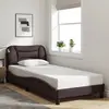 Image de vidaXL Cadre de lit sans matelas Hvar marron foncé 80x200 cm tissu