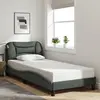 Image de vidaXL Cadre de lit sans matelas Hvar gris foncé 90x190 cm tissu