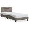 Image de vidaXL Cadre de lit sans matelas Hvar taupe 90x190 cm tissu