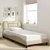 Image de vidaXL Cadre de lit sans matelas Hvar crème 90x190 cm tissu