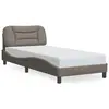 Image de vidaXL Cadre de lit sans matelas Hvar taupe 90x200 cm tissu