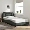 Image de vidaXL Cadre de lit sans matelas Hvar gris foncé 100x200 cm tissu
